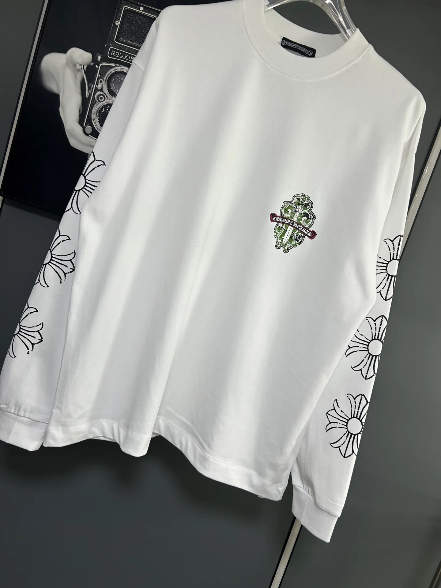 P230 2026 new (exclusive) Chrome Hearts autumn and winter limited edition heavyweight high-weight long-sleeved T-shirt, customized Dreamweaver Yayun ribbed cotton designer concept style Fabric: Heavy 380g Size: S M L XL Color: White